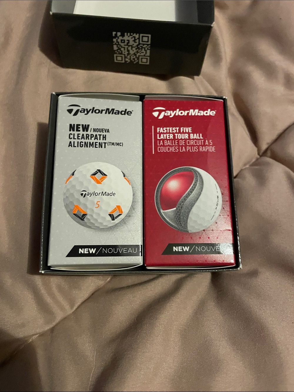 TaylorMade White Golf Ball 2-Pack with Red & Orange Accents